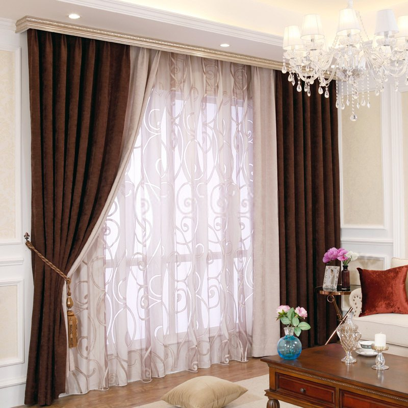 Designer curtains and sheers with tracks and rods